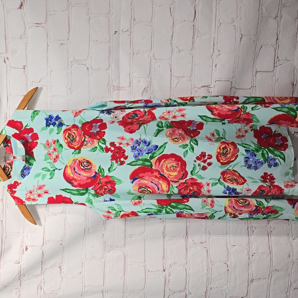 Everly Floral Sleeveless Dress Womens Size Large